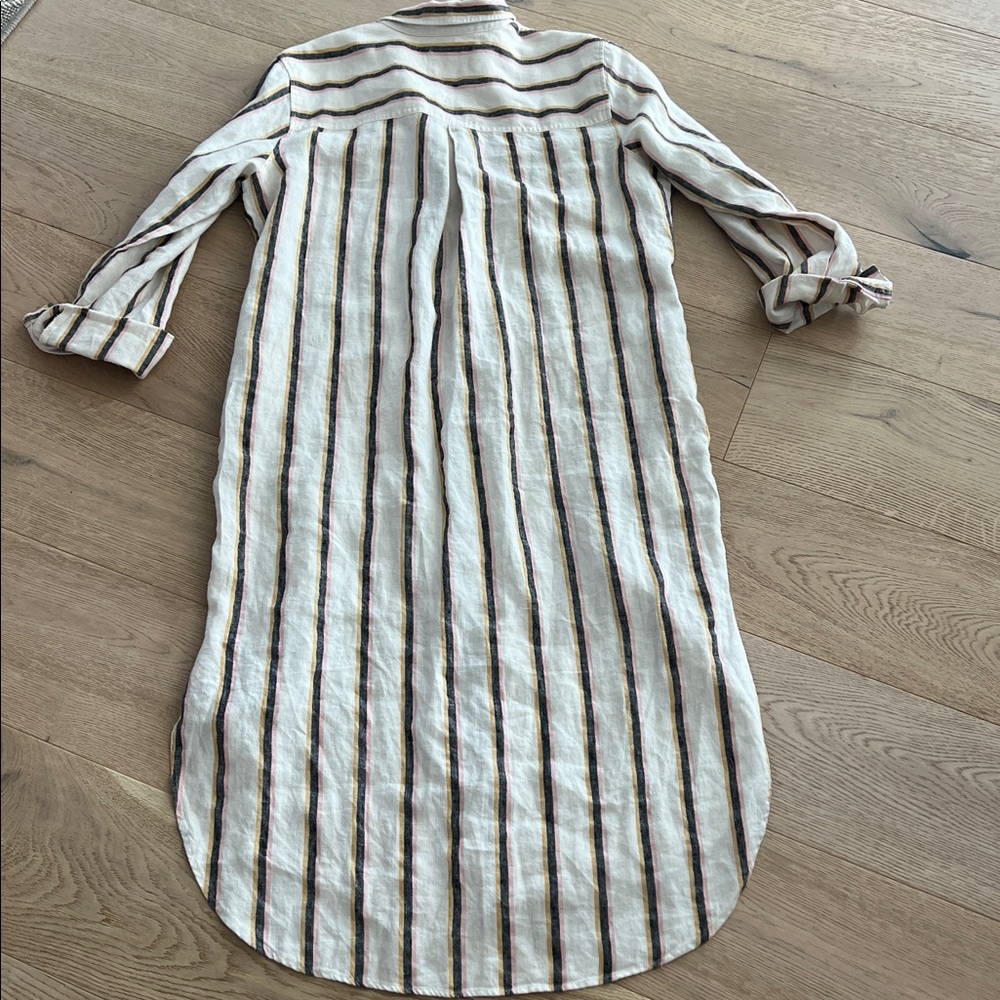 RAILS Linen Dress Hermosa Stripe Linen Large - Picture 6 of 8